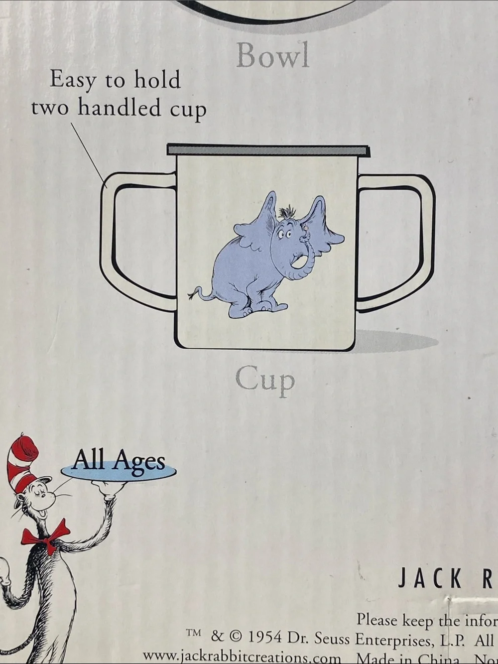 Dr. Seuss Horton Hears a Who Enamelware Cup Bowl & Plate Set toddler kids set